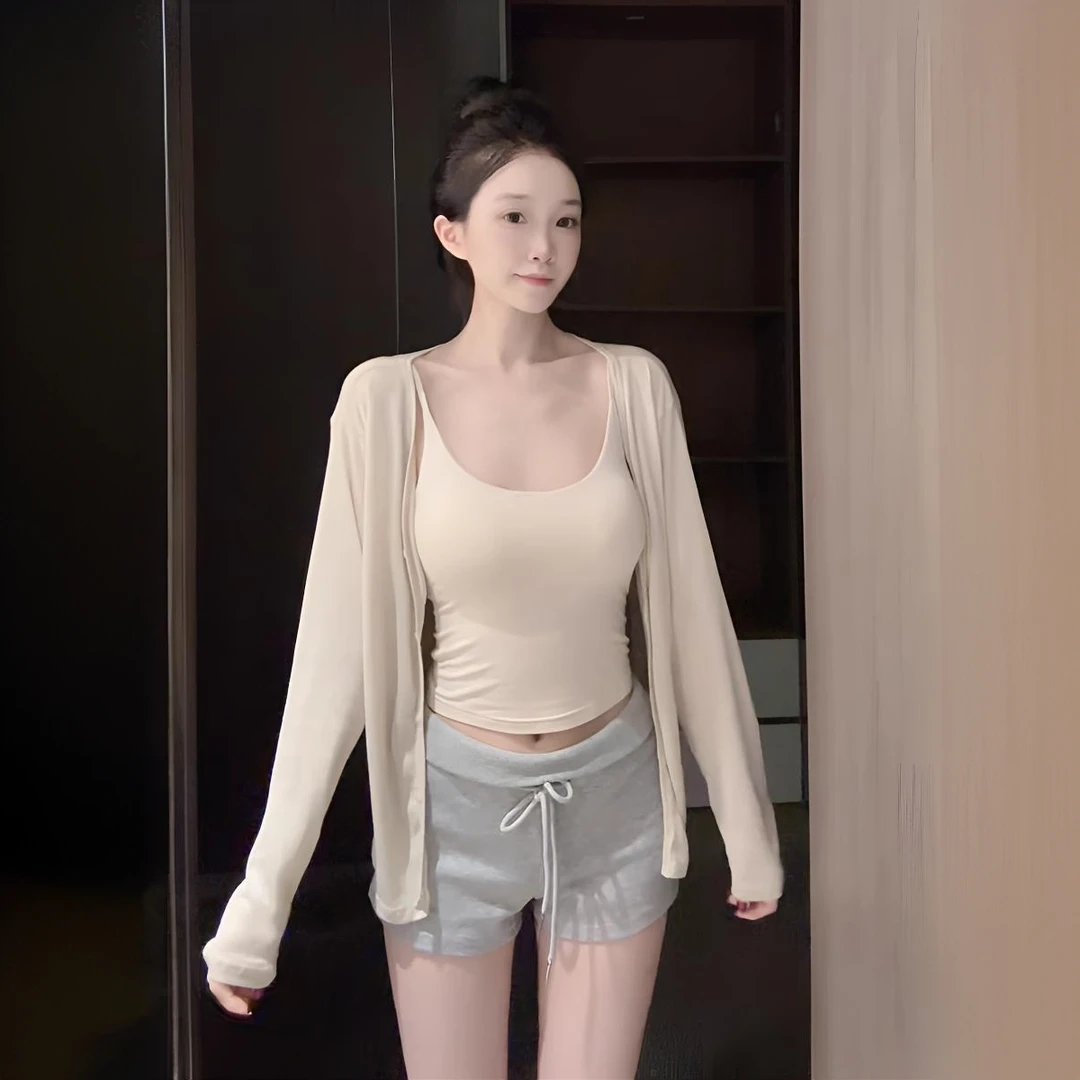 莱赛尔天丝防晒百搭长袖开衫2025夏季宽松薄款显瘦空调衫防短款女