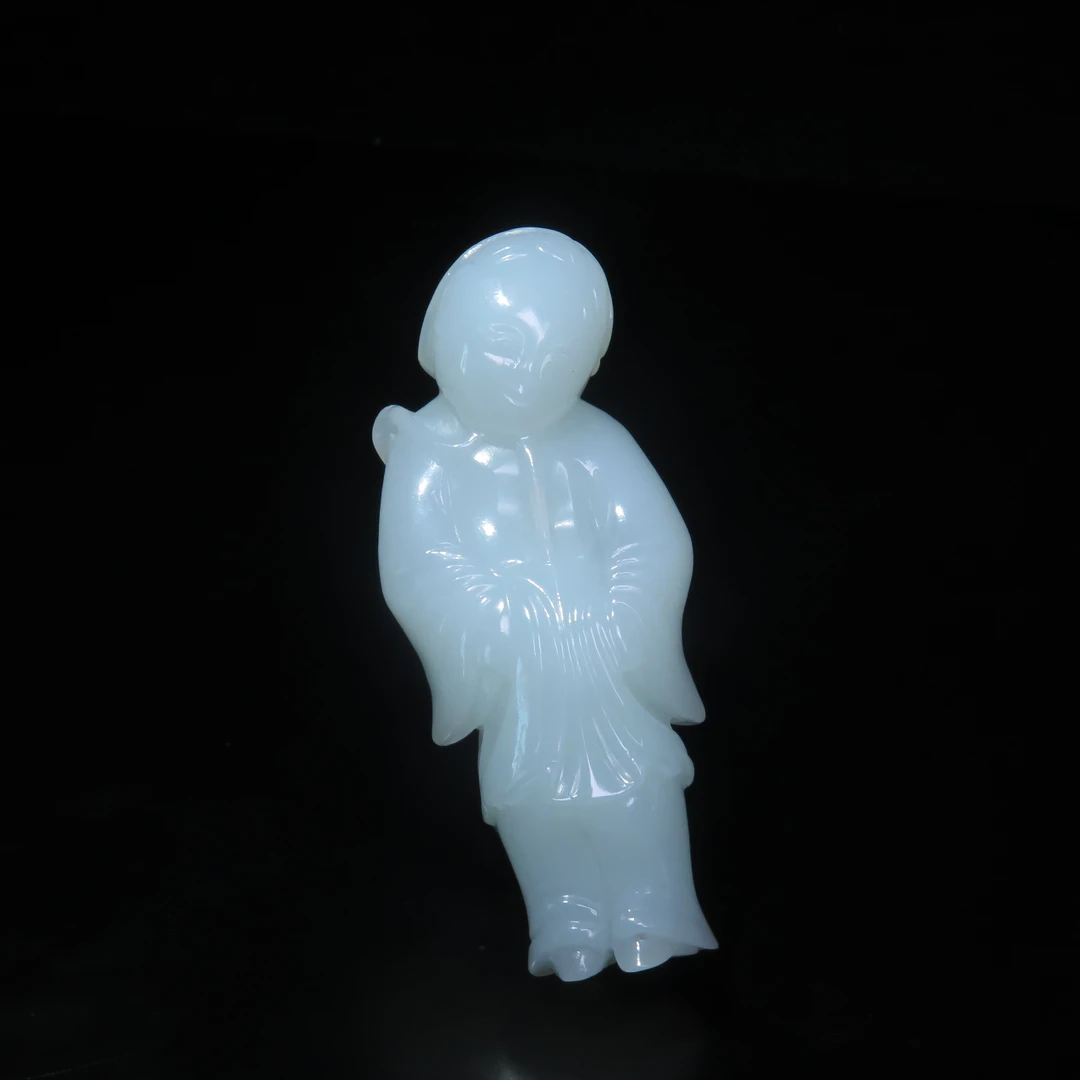 清代白玉童子/MZ610853/和田玉/民族文物