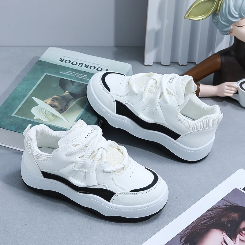 2024春夏季新款学生韩版ins百搭厚底透气女鞋休闲鞋小白鞋C12//CL
