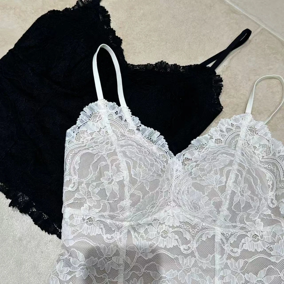 【洋洋精选】2025冬季新款百搭时尚简约气质蕾丝V领背心