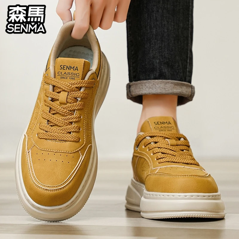 SENMA/森马秋季复古休闲板鞋厚底时尚学生潮流低帮百搭运动鞋男款