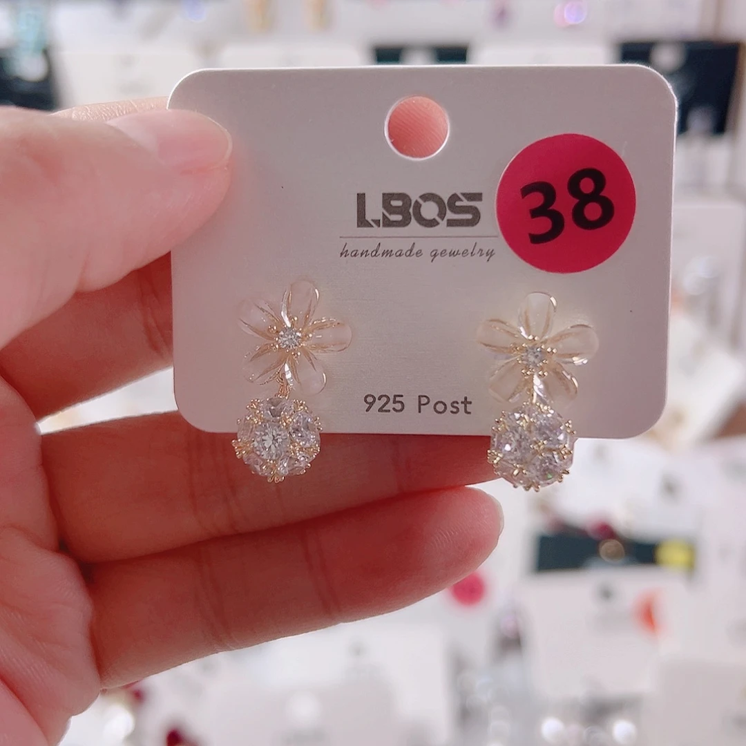 锆石纯铜合金耳环