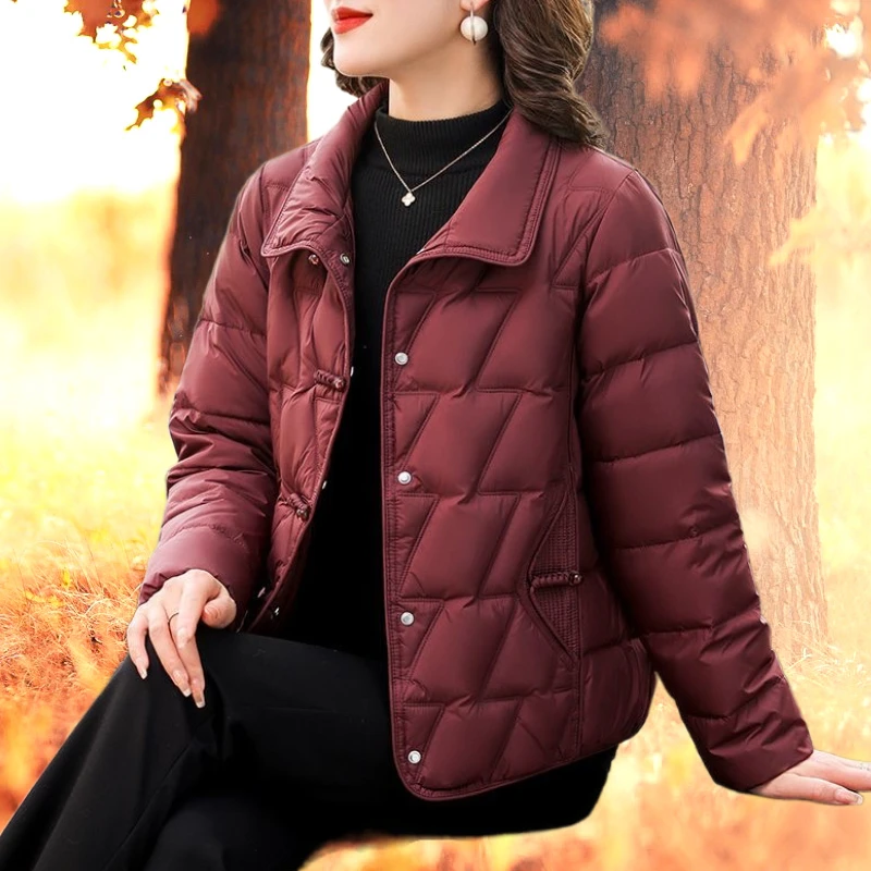 小个子妈妈冬装羽绒棉服短款中老年人冬外套女新中式送母亲年货节