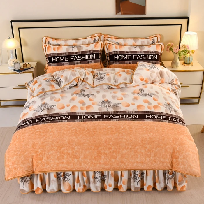 (热卖款）新款牛奶绒四件套加厚加密防静电套件双面绒加绒