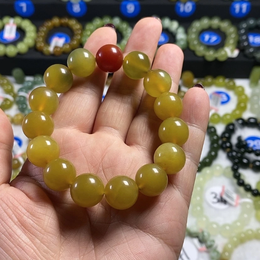 【闪购商品】蛇纹石玉手链未镶嵌卡14