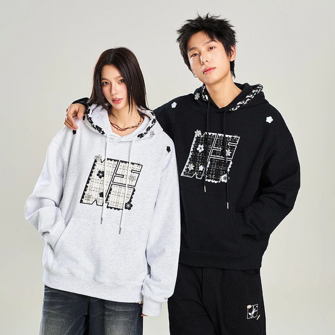 NSTNEW START发芽计划“小梅花”花花小香风休闲宽松百搭连帽卫衣