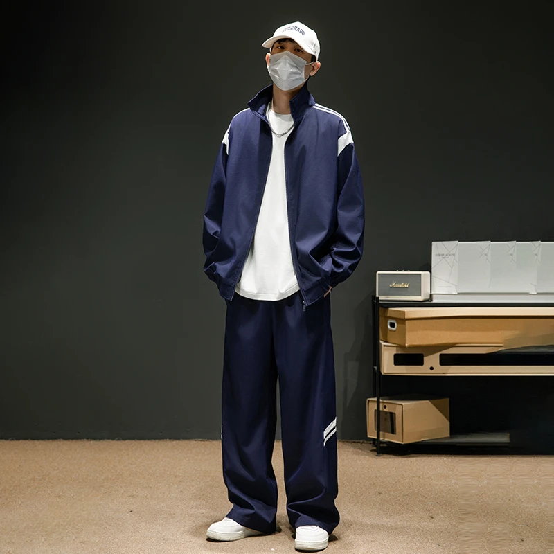 男士运动套装春款外套时尚休闲开衫夹克潮流长袖百搭韩版复古