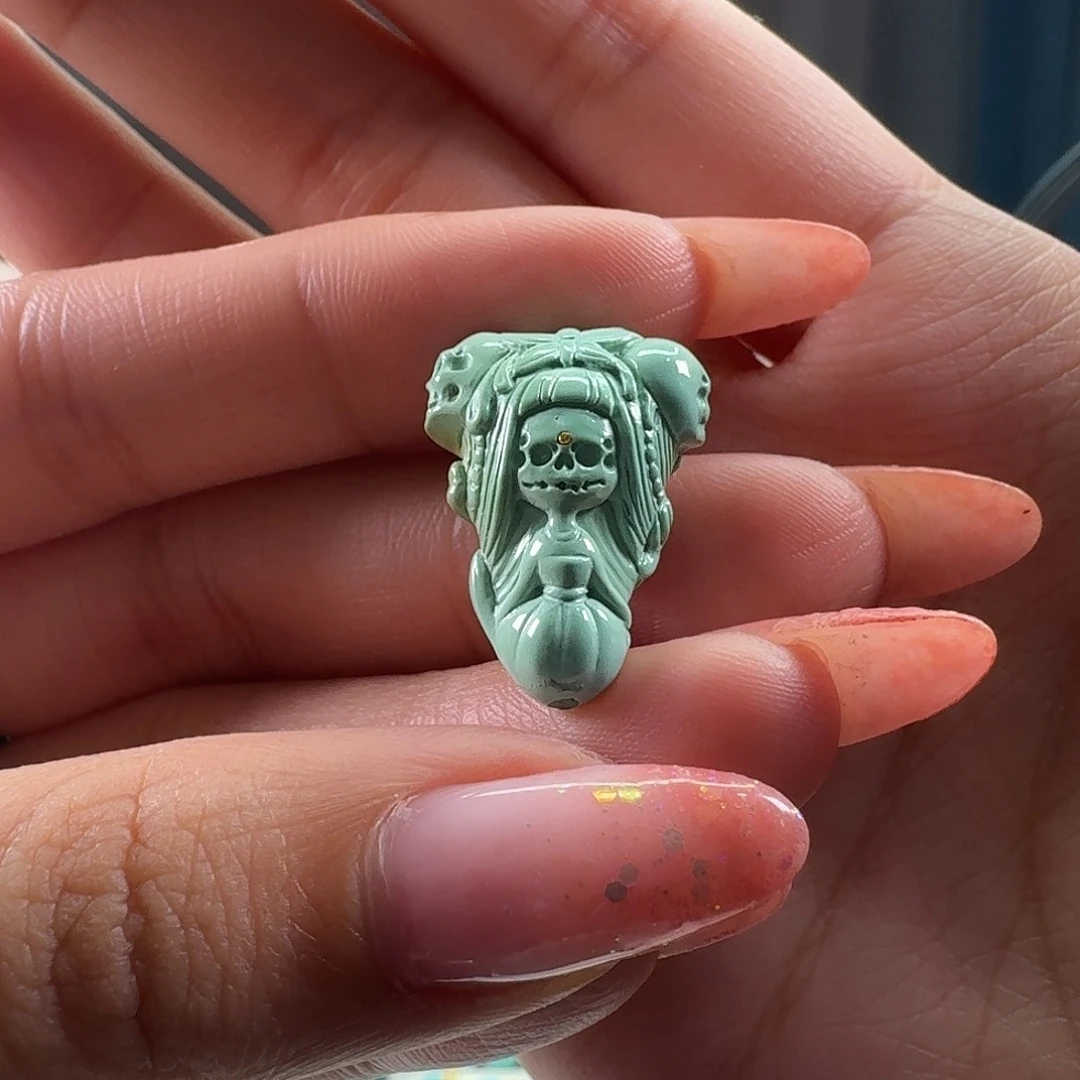 绿松石未镶嵌吊坠(不含链)骷髅新娘