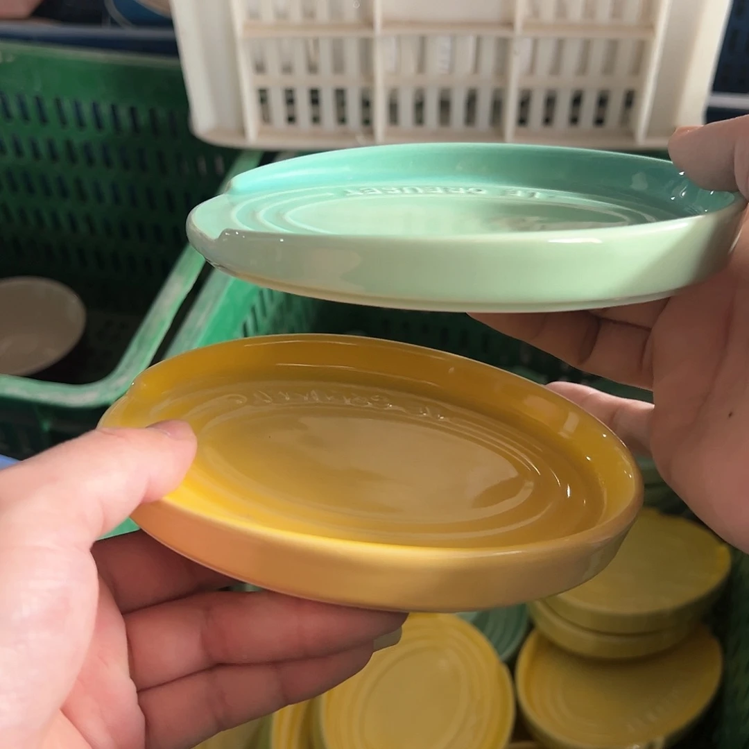 陶瓷 椭圆勺托 黄色 青羽