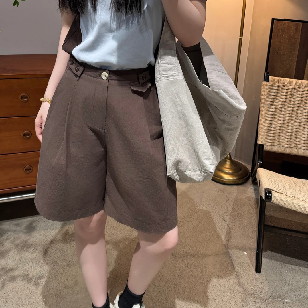 短裤女款爆款2025新款夏天阔腿薄款显瘦a字休闲裤子J25102324