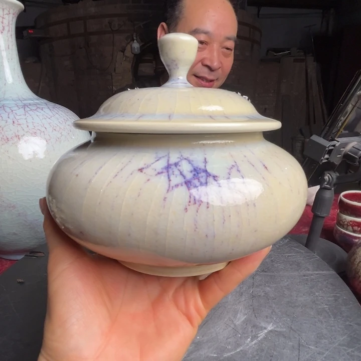 1***0牛家钧窑牛自恒老师钧瓷茶叶罐