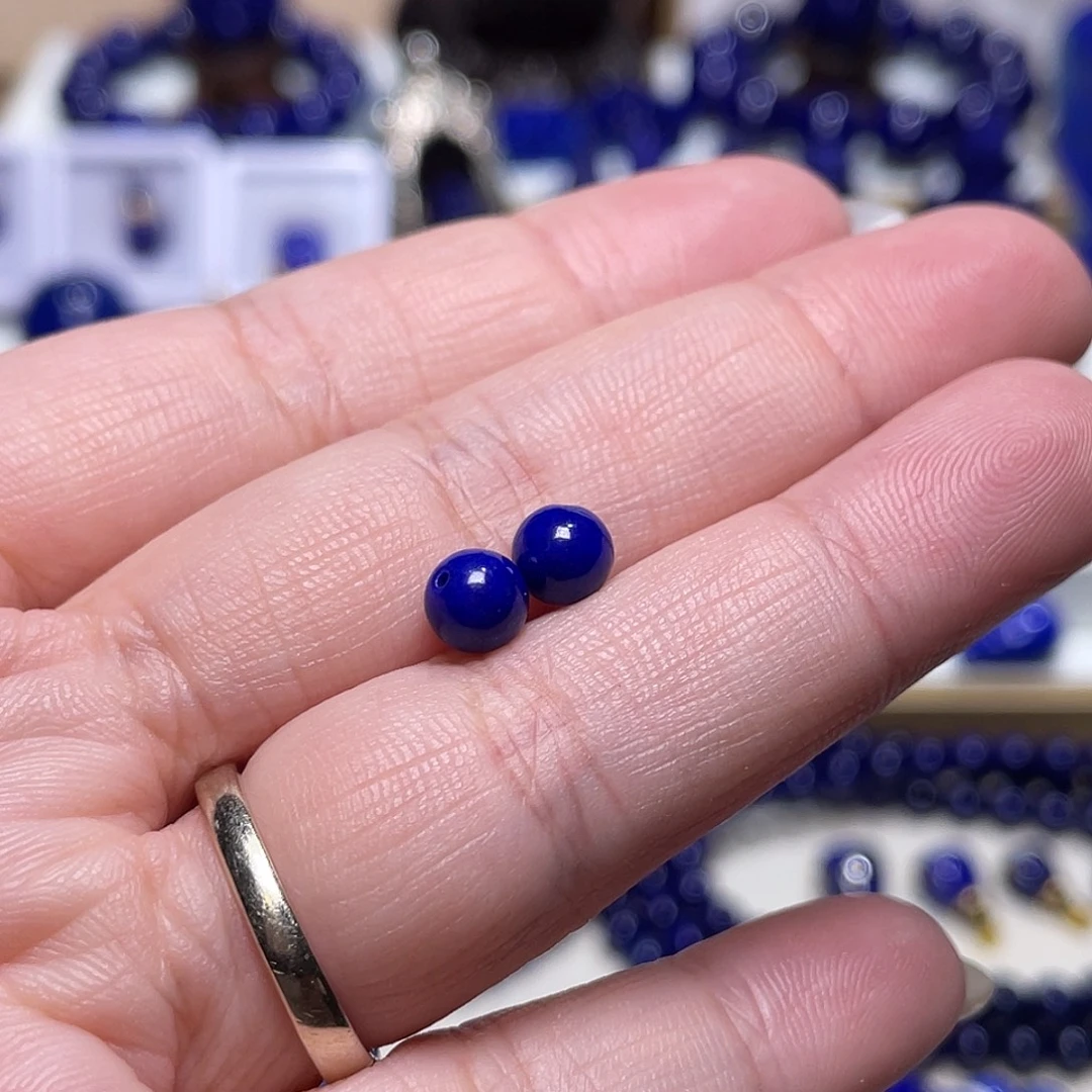 安***安青金石未镶嵌精品6mm一对