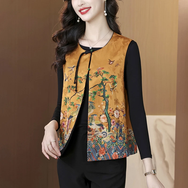 唐装中国风新中式马甲女款2025春装新高级感洋气妈妈坎肩马夹上衣