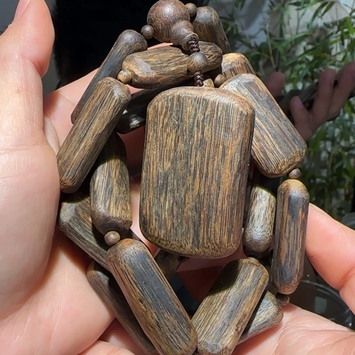 手串沉香金沙叶链子74克