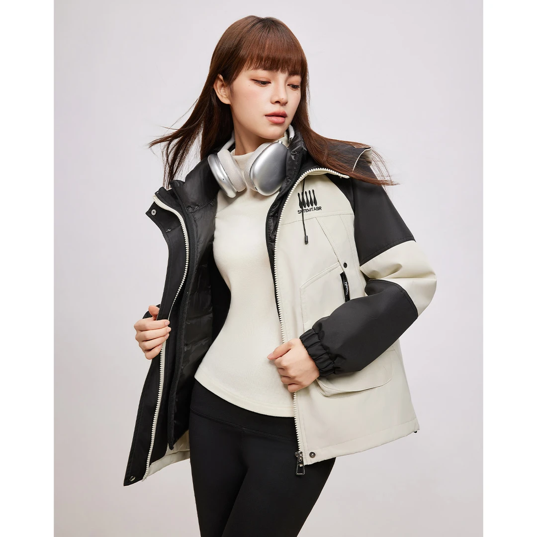 IEF/爱依服2025新款冬季运动休闲加绒加厚防风保暖羽绒两件套