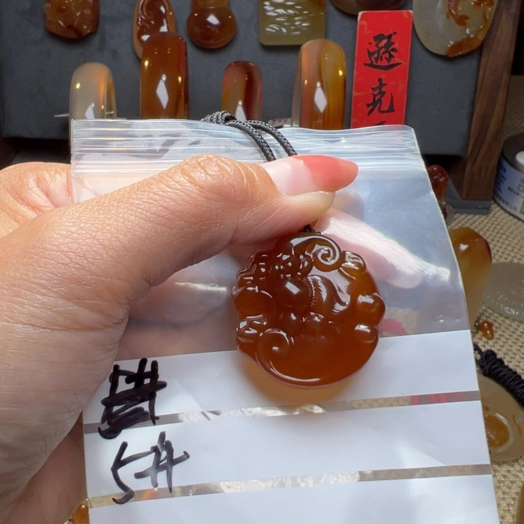 玛瑙/玉髓颈饰合金老*