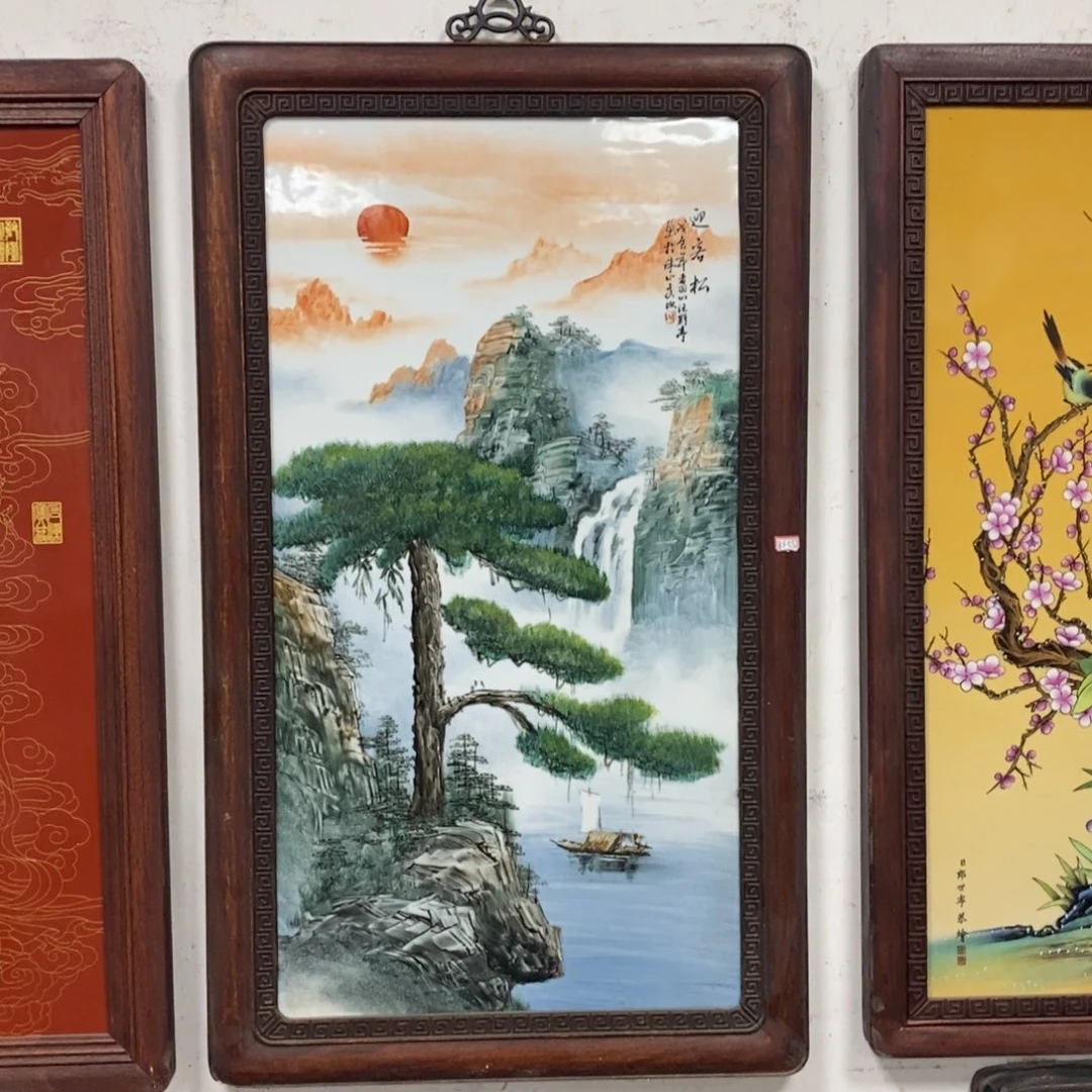 瓷片90*52*1景德镇瓷板画柴窑烧制