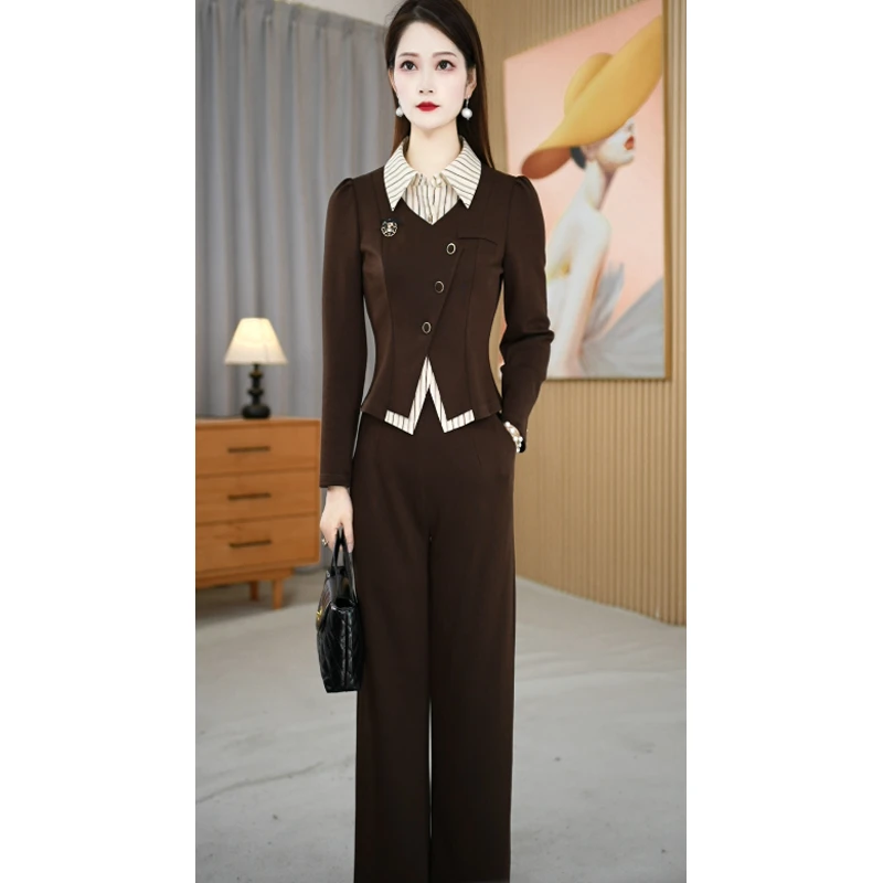 【两件套】秋季新款时尚优雅修身显瘦减龄两件套套裤M-4XL