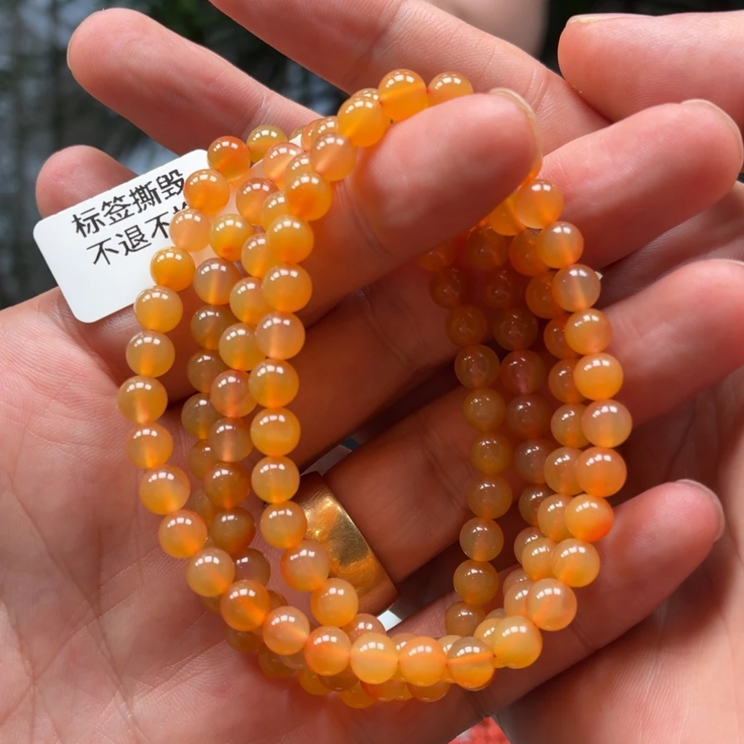 未镶嵌多圈南红玛瑙保山蒲缥鸡油黄多圈卡5+