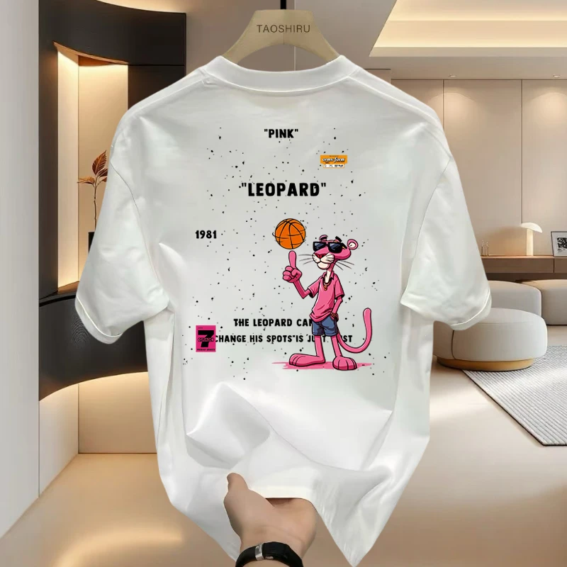 潮牌男装2025夏季新款卡通圆领男士短袖t恤纯棉宽松百搭休闲半袖t