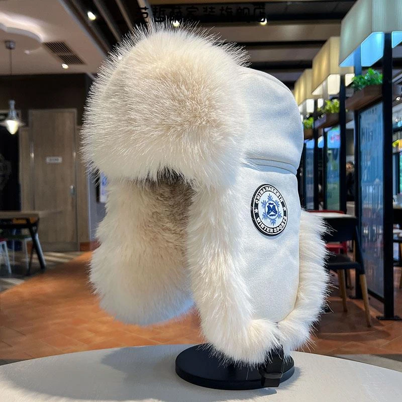 雷锋帽男女冬季彷貂毛加厚保暖防寒护耳帽子东北男款适合小脸帽子