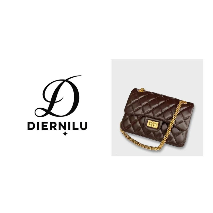 【晚晚真皮高定】TC头层牛皮小众潮流款单肩斜挎CF咖啡色RU-8888