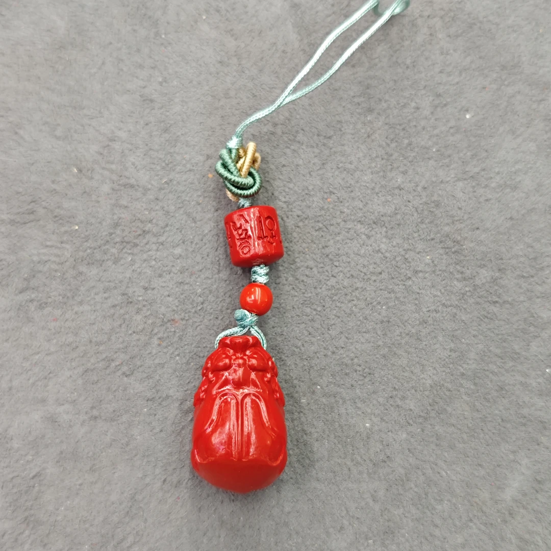 含辰砂工艺品朱砂六字大胖貔貅吊坠 7772