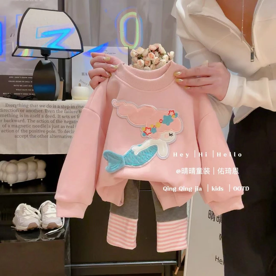 【A类亏米福利】新款春秋女童卡通圆领套装休闲秋季长袖潮流女宝