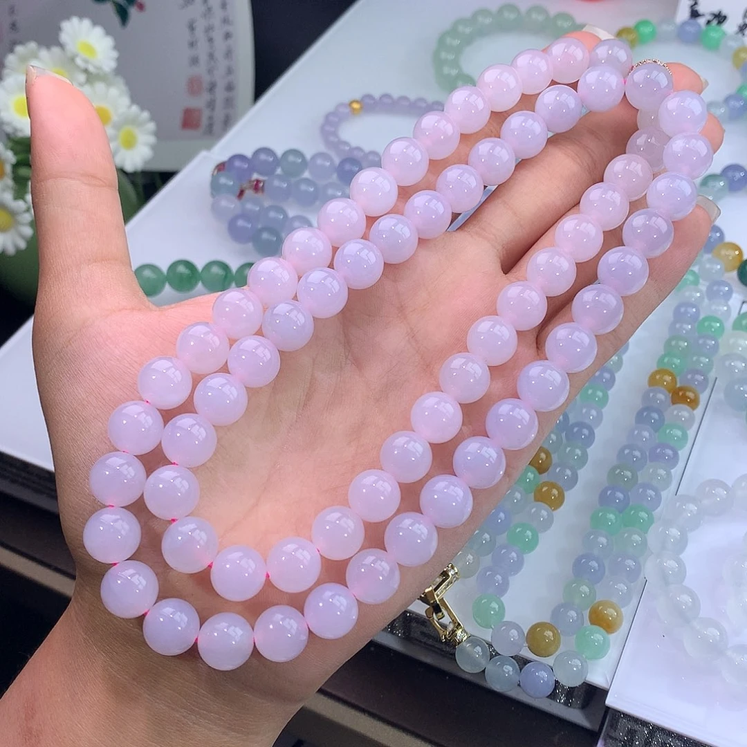 未镶嵌手链翡翠浅粉项链