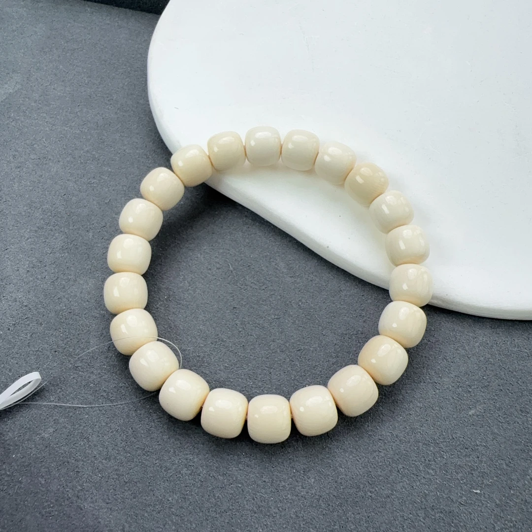 猛犸牙老型珠单圈手串约10mm