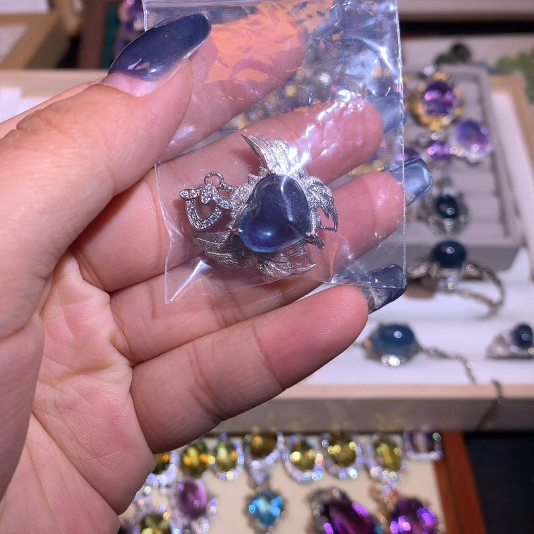 【闪购商品】水晶戒圈银S925镶嵌公***双