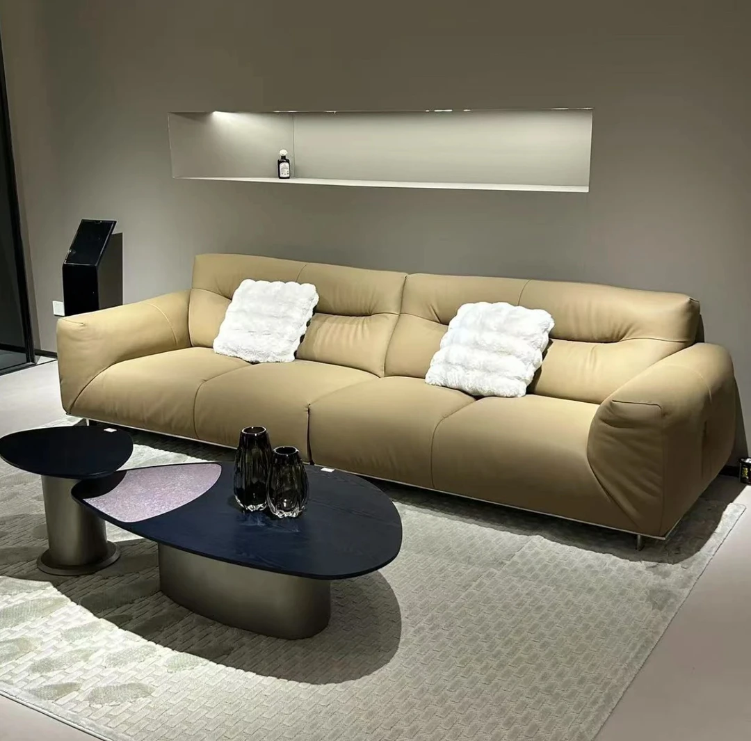 【柚苏】GBT-715#简约舒适家用客厅方程式全皮沙发【2.8m/3m/3.5m】