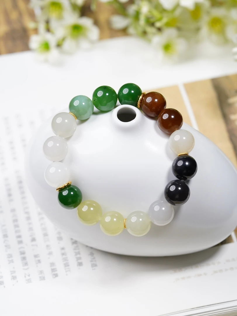 【小涵专属】瑶华环·18K和田玉多宝手串 多样性发其一 12mm