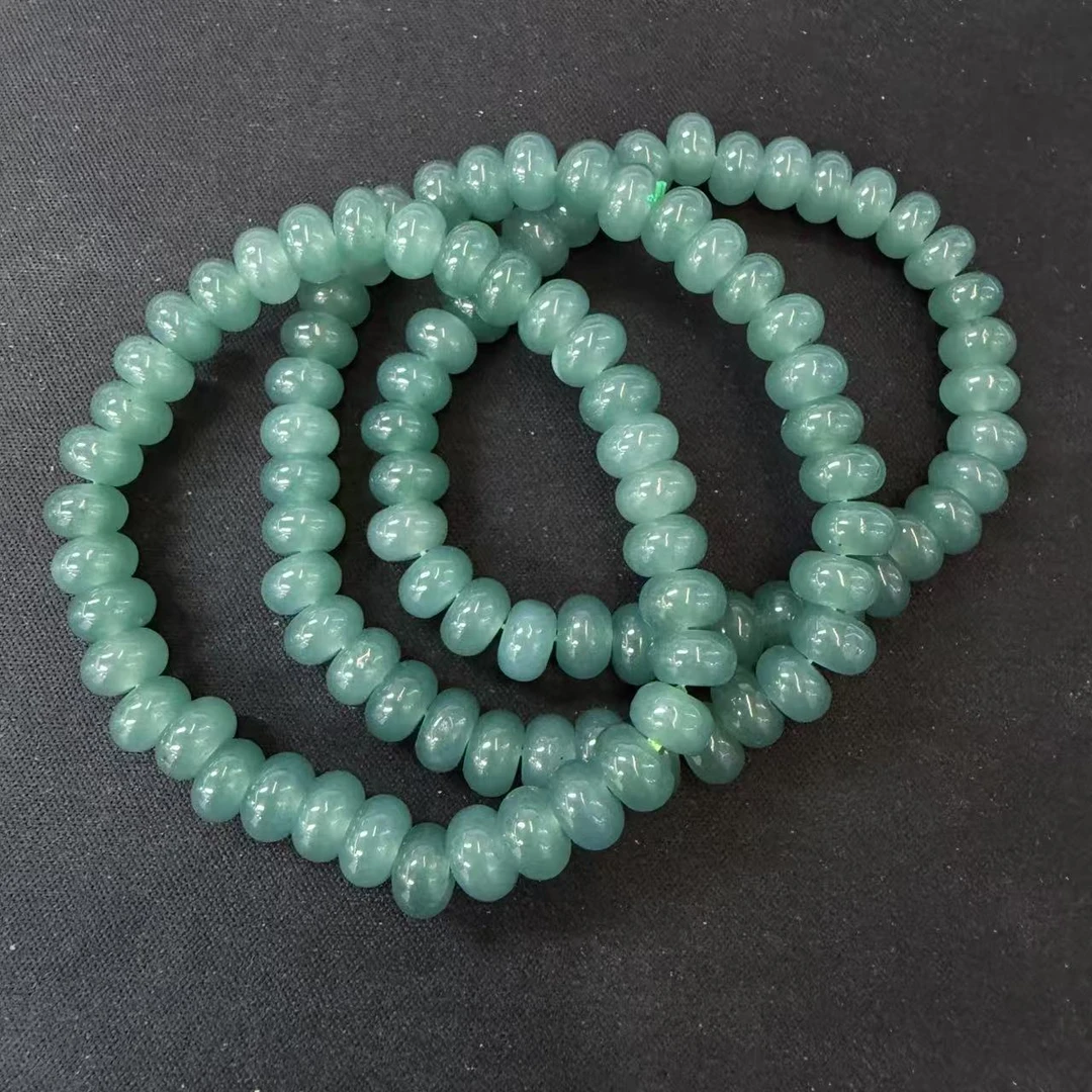 蓝水翡翠算盘素圈手串8mm*（多样性发一件）