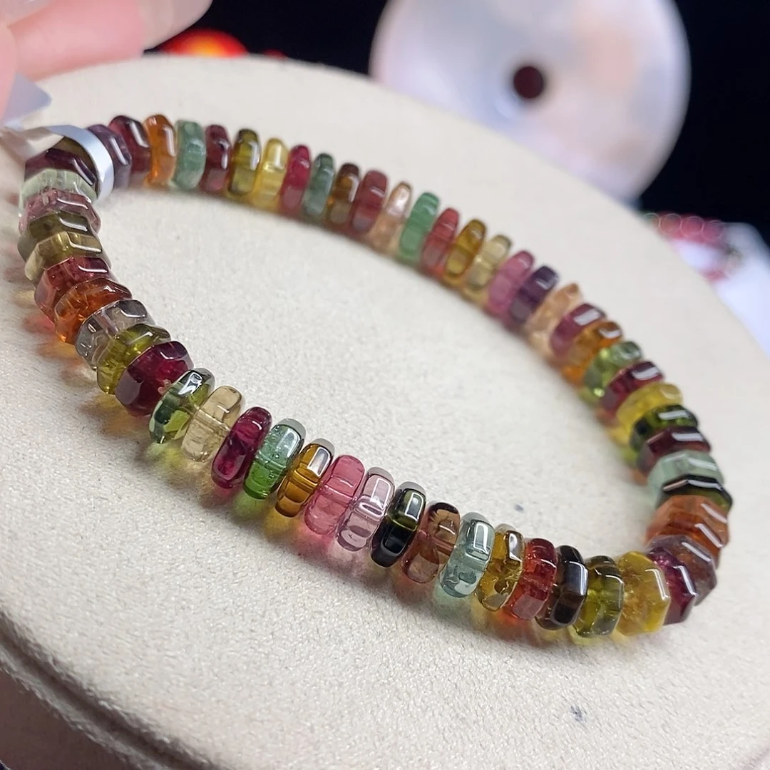 未镶嵌手链碧玺八角切 算盘珠