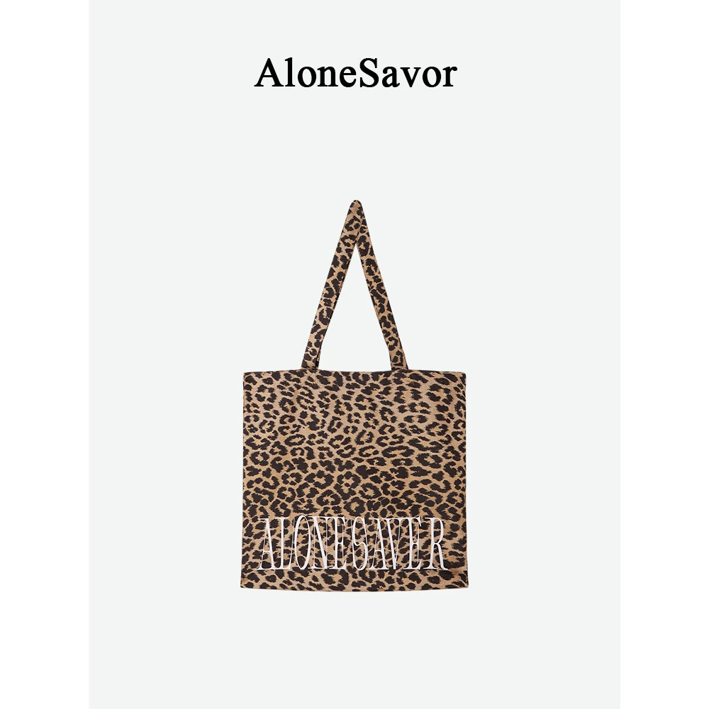 【ALONE SAVOR】 龍喜儿 黄昏豹 豹纹字母单肩包Z154