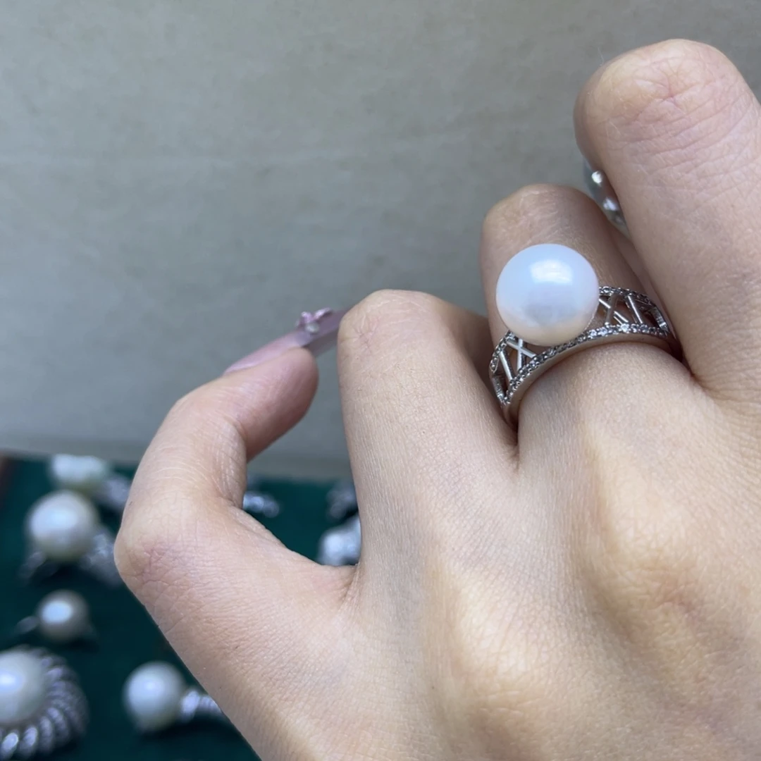 淡水珍珠戒指银S925镶嵌