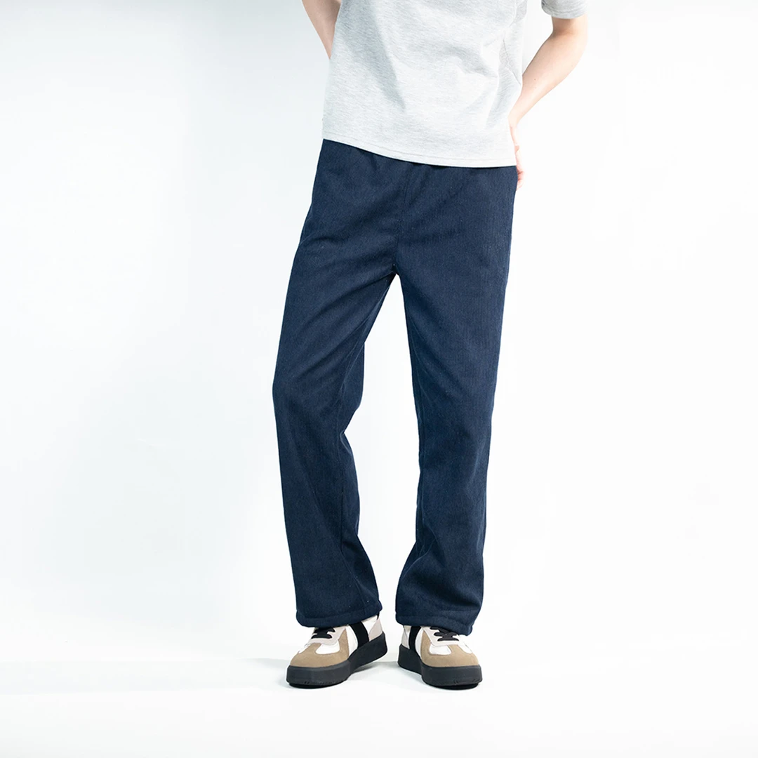 G-FRAME冬季新款加绒阔腿重磅休闲简约百搭出街垂感条纹直筒裤