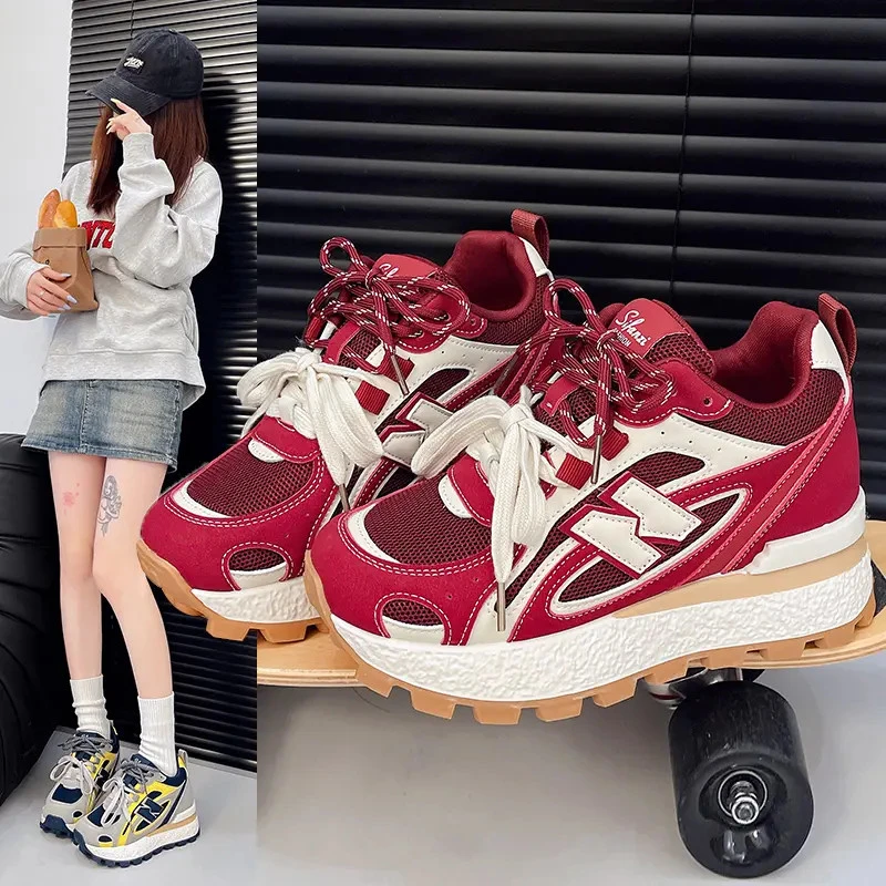 内增高8CM秋季时尚阿甘鞋2025新款爆款舒适女鞋小个子透气休闲鞋