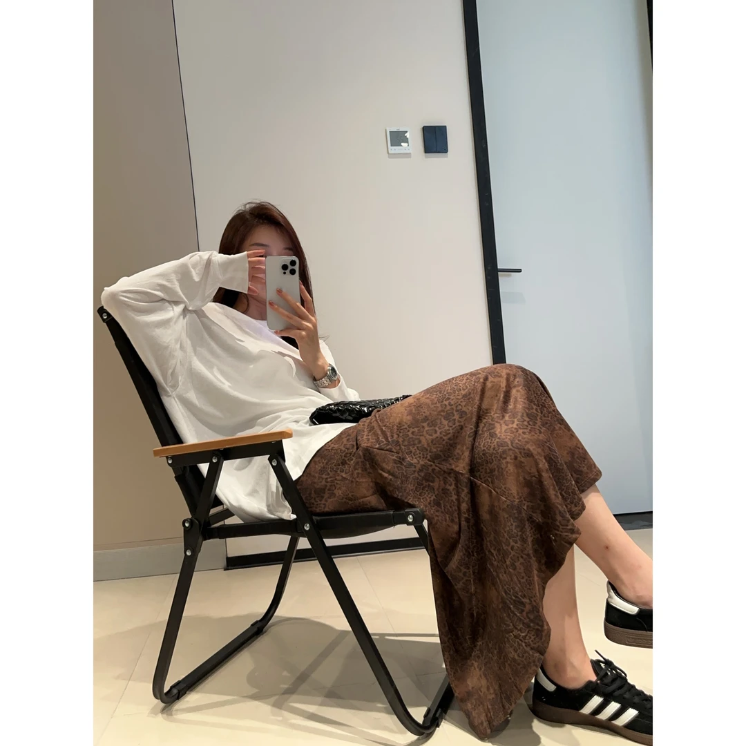 ［IAMMEIYA］-大骨架穿搭 剑桥故事豹纹半裙73159