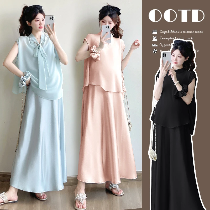 孕妇套装气质名媛夏季新品2025时尚气质时髦宽松大码孕妇套装