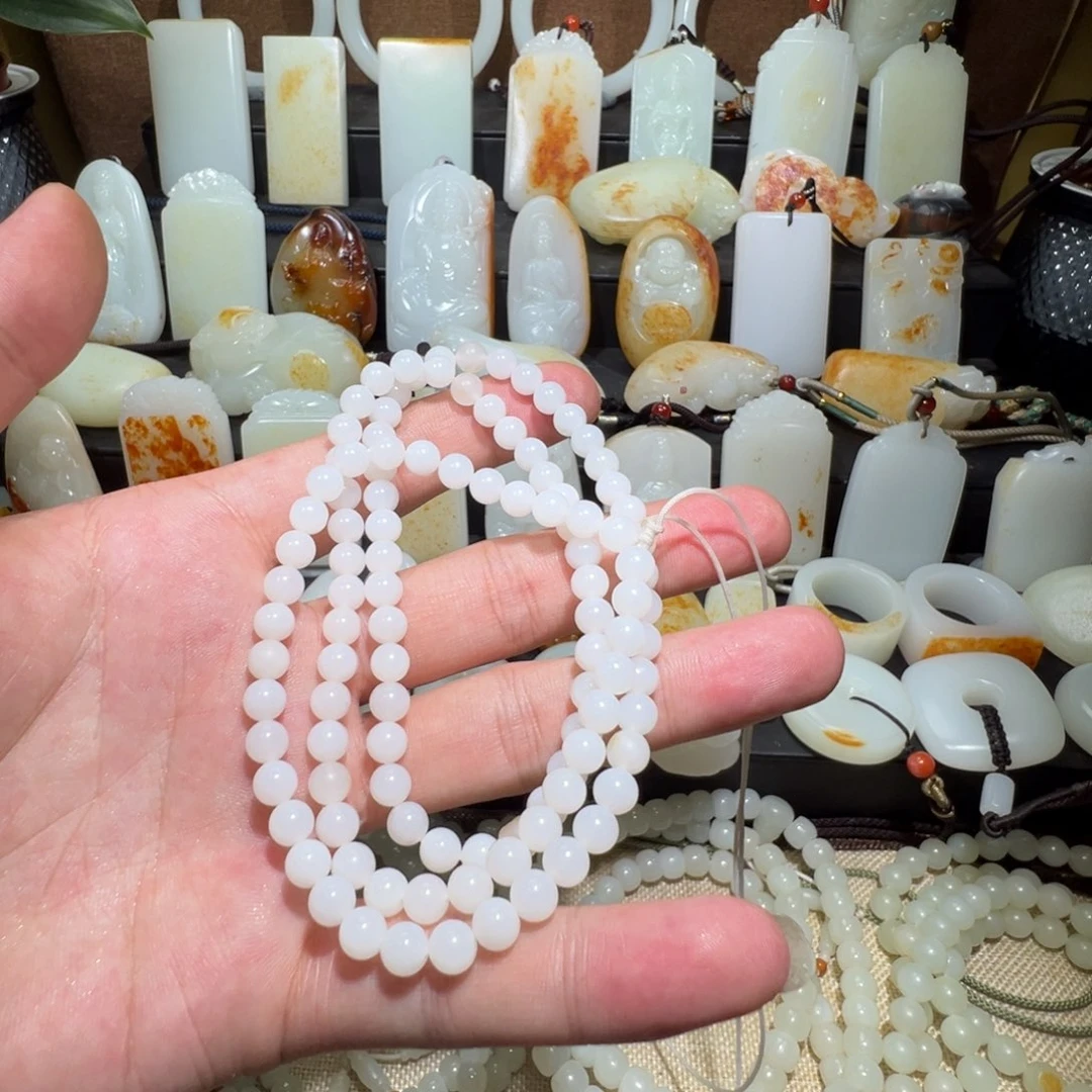 和田玉未镶嵌项链拔***仑