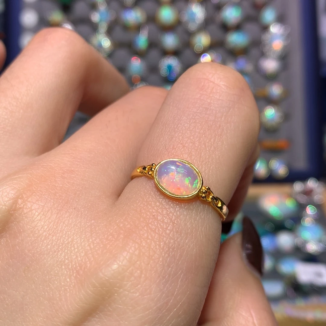 银S925镀金镶嵌欧泊戒指款式