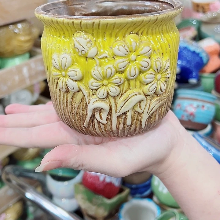 有孔，凑单福利满10元发货陶瓷多肉花盆！