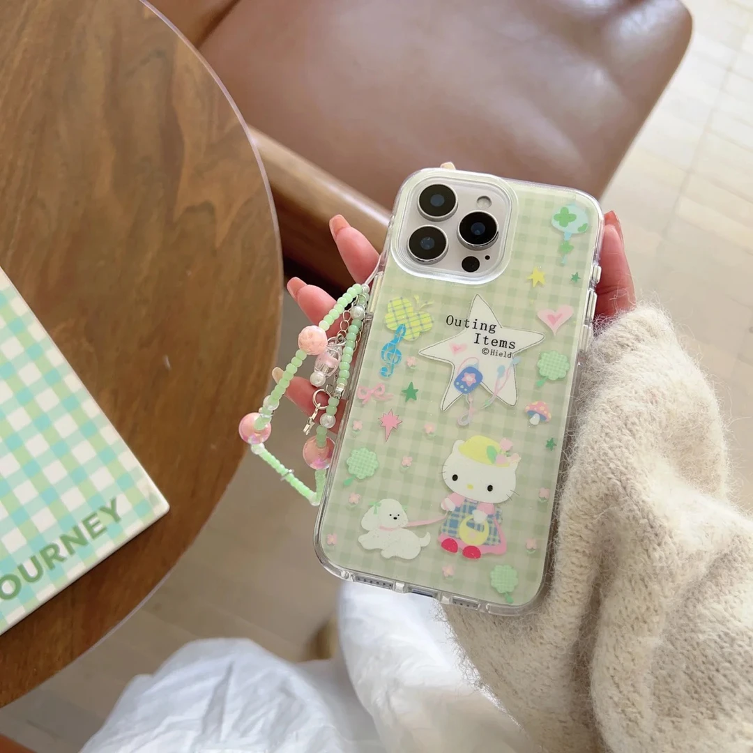 格纹KT适用苹果华为vivo小米oppo女iphone15/16/14手机壳