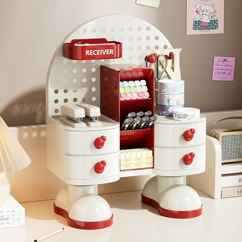 桌面洞洞板收纳盒置物架笔架书桌文具整理神器办公室学习桌收纳架