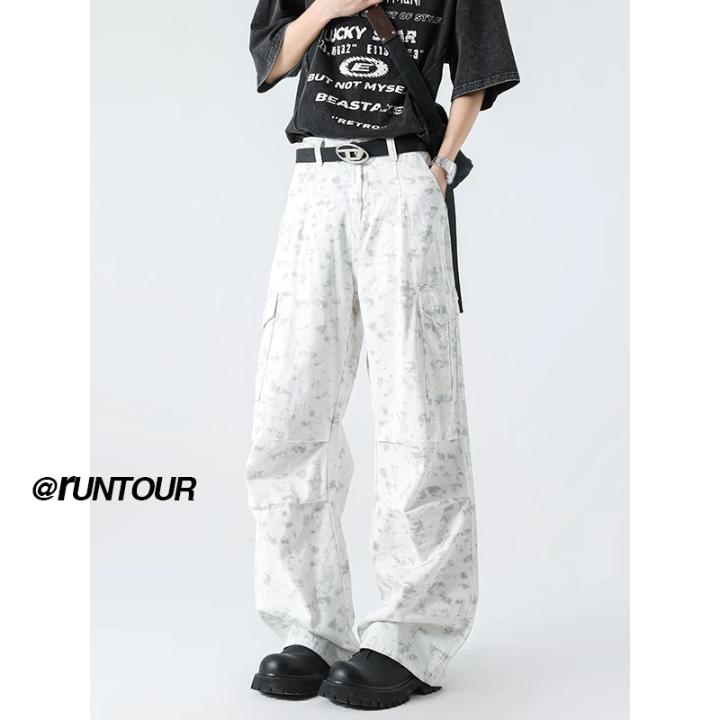 美式牛仔大理石工装裤纯棉春夏季潮牌cleanfit多口袋休闲裤NA5305