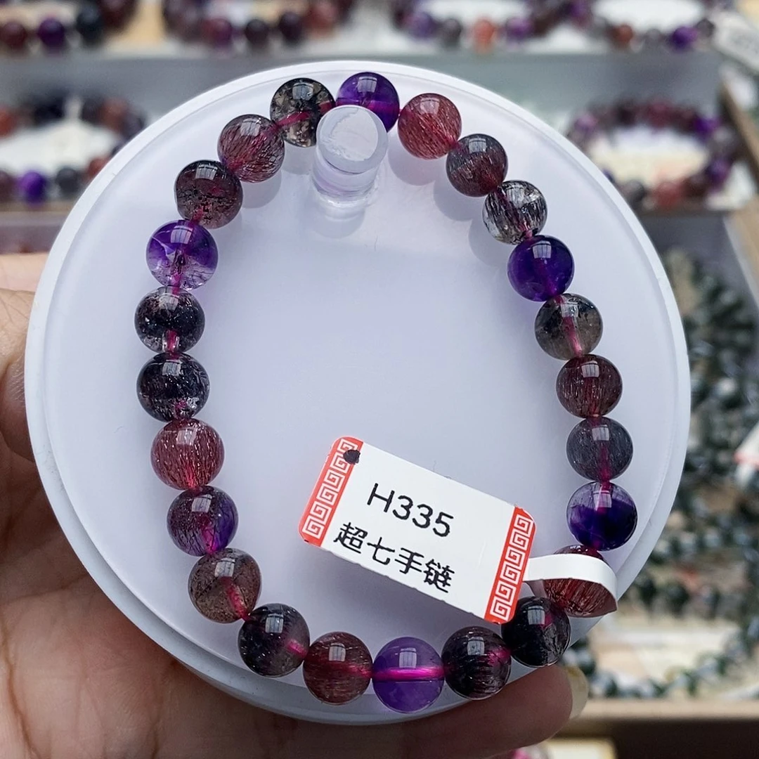 未镶嵌手链水晶8黑加仑超七H335