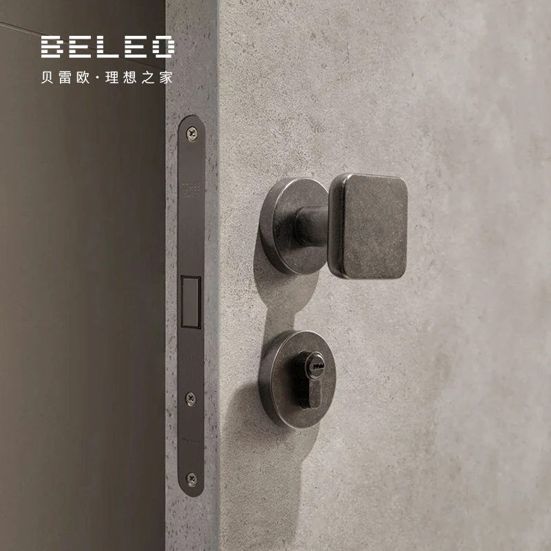 贝雷欧隐形门锁复古风室内静音磁吸锁具卧室分体锁房间木门门把手