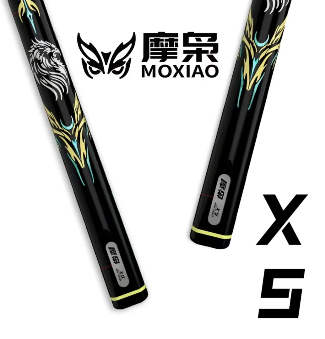 摩枭台球杆X5小头一体通杆中式黑八斯诺克手工免漆桌球杆